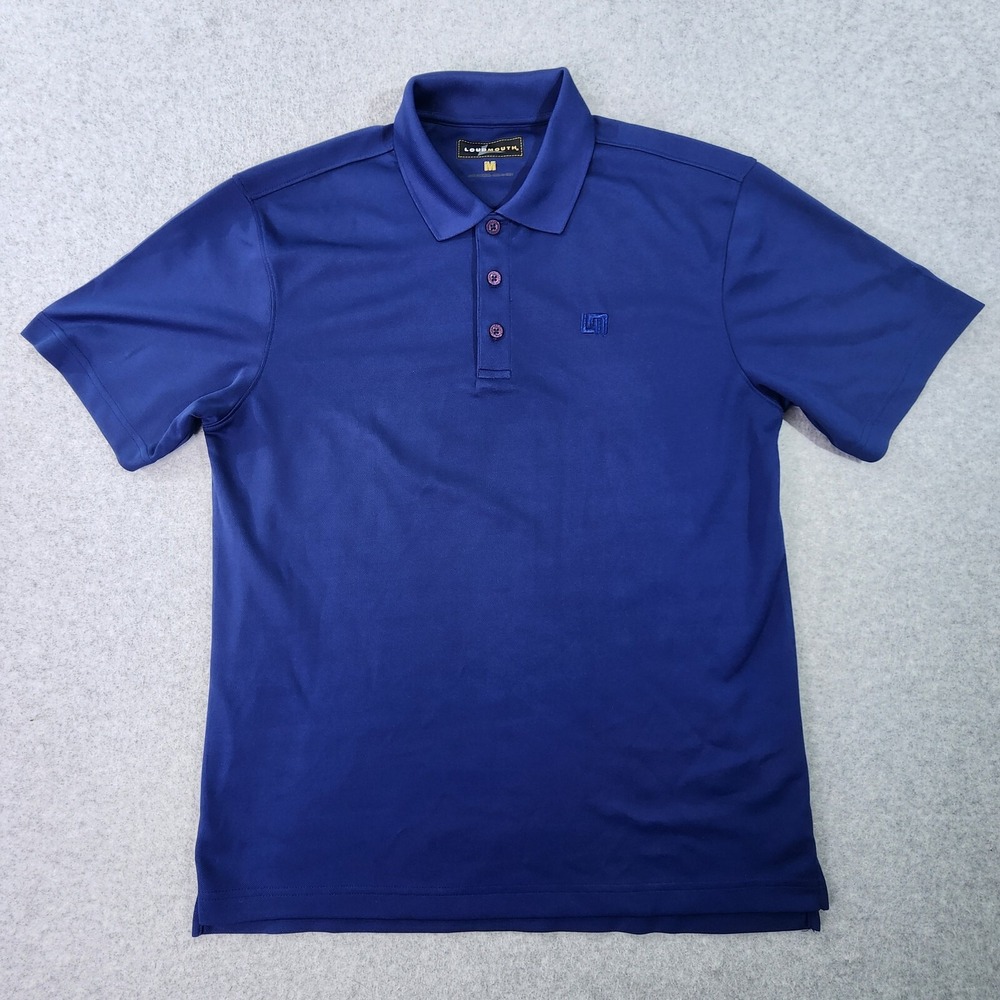 Loudmouth‎ Shirt Mens Size Medium Blue Embroidered Logo Golf Performance Polo